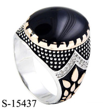 Neueste Designs 925 Sterling Silber Emaille Mann Ring mit CZ Stein.